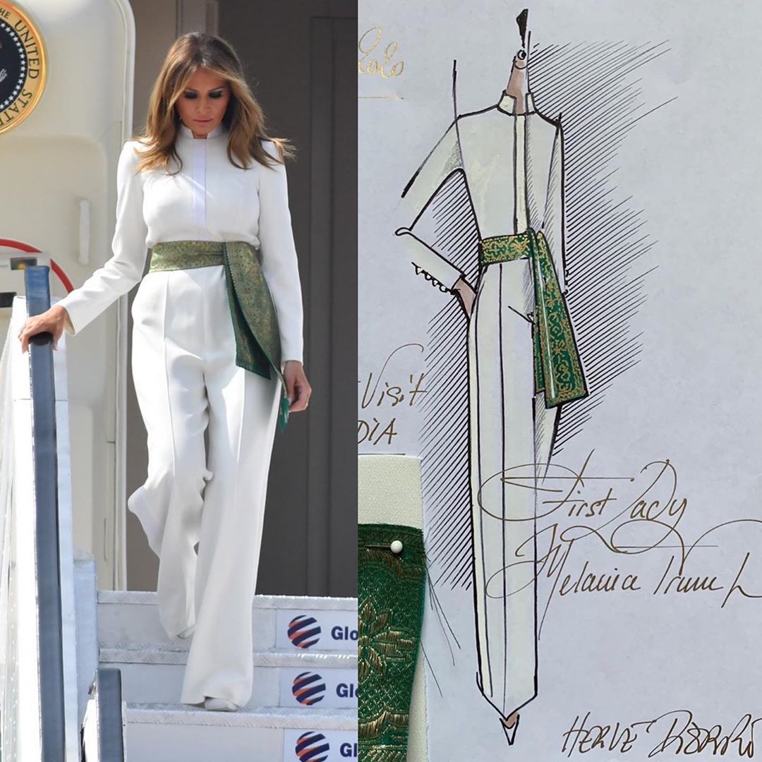 Melania Trump wears an India inspired creation