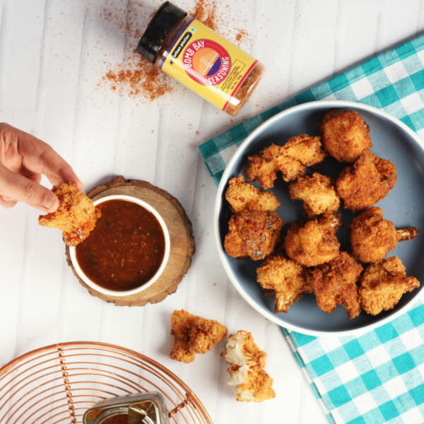  CRISPY CAULIFLOWER WINGS – SAVOR THE CRUNCH OF PERFECTLY COOKED CAULIFLOWER DIPPED IN FLAVORFUL KOREAN BBQ SAUCE