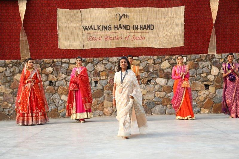 Designer, Vidhi Singhania showcasing her Kota Doria collection from Rajasthan at CDS Art Foundation, Walking hand-in-hand