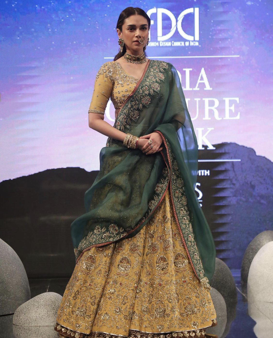 Actress Aditi Rao Hydari walked for designer Anju Modi