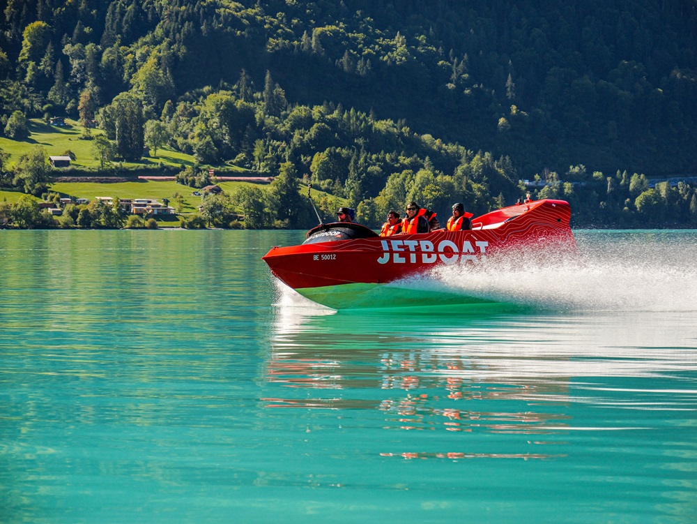Friendship Ambassador Neeraj Chopra Jet boating in Lake Brienz, Interlaken.