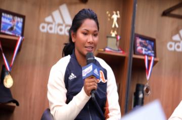 Swapna Barman at the Launch of VRCT Jacket by Adidas