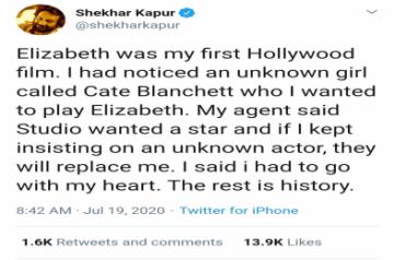 Shekhar Kapur recalls how a studio wanted him to replace Cate Blanchett in 'Elizabeth'.