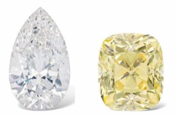 THE ROCK (228.31 carats) and THE RED CROSS DIAMOND (205.07 carats)