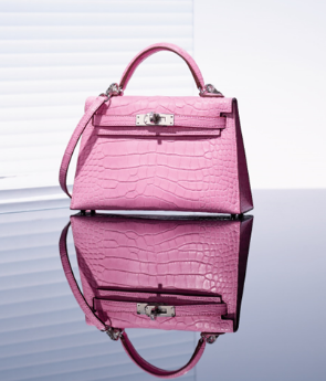 Hermes Kelly 20 Mini Sellier Bag 5P Pink Matte Alligator Palladium Limited