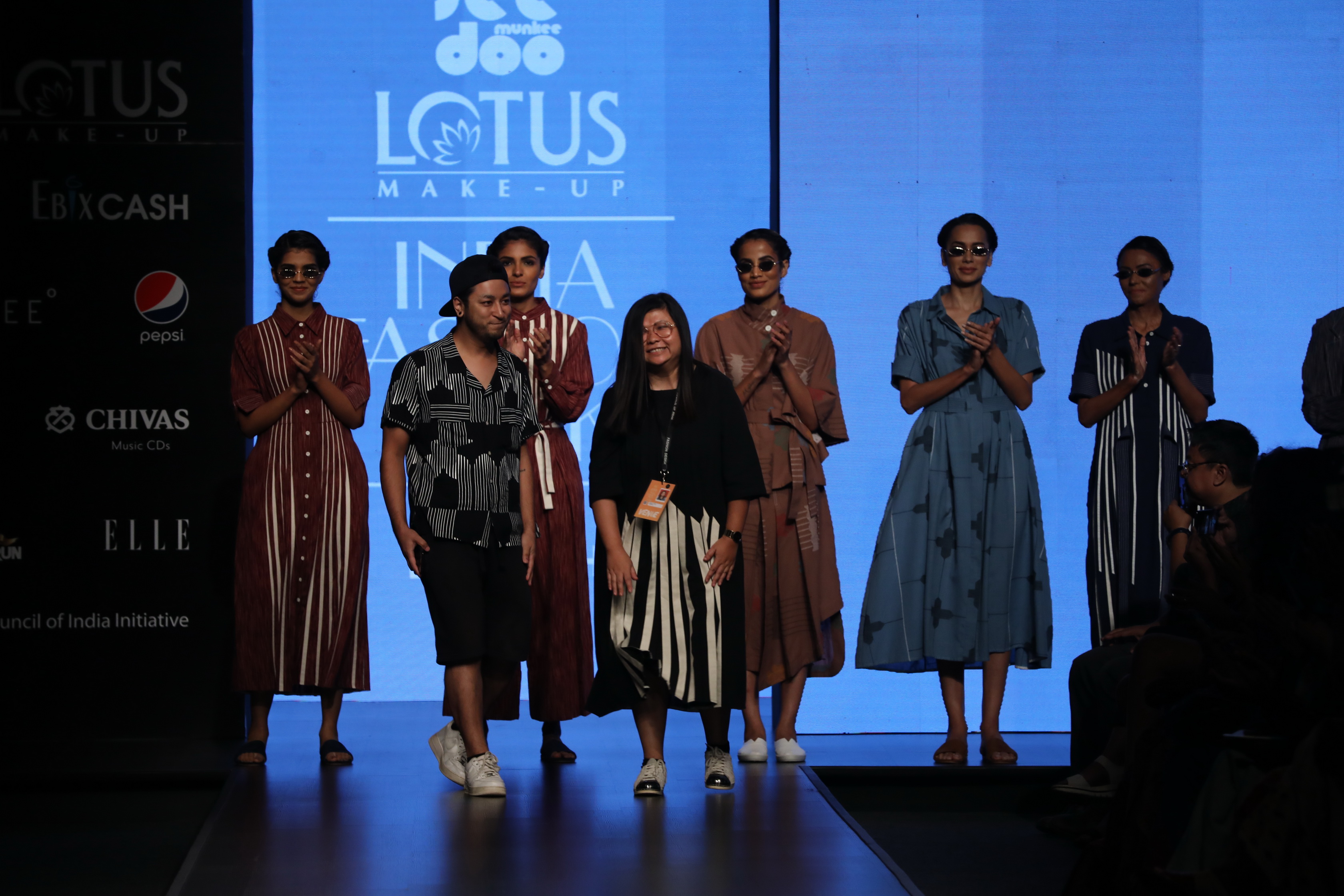  Fashion designer Anuradha Kuli on the second day of Lotus Make-up India Fashion Week where collections from her fashion label 'Abstract' were showcased, in New Delhi on Oct 10, 2019. (Photo: IANS)