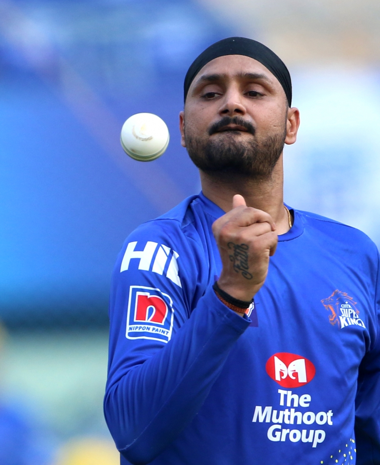 Visakhapatnam: Chennai Super Kings' Harbhajan Singh during a practice session in Visakhapatnam. (Photo: Surjeet Yadav/IANS)