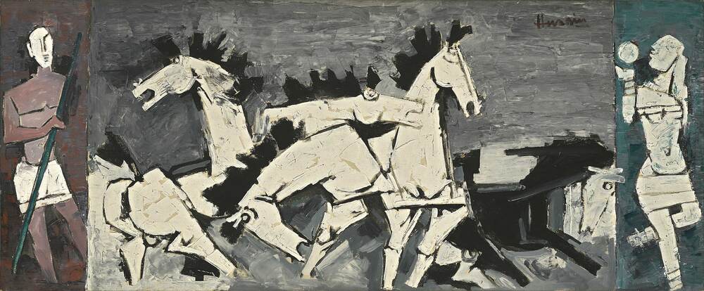 M. F. Husain, Untitled, Acrylic on canvas