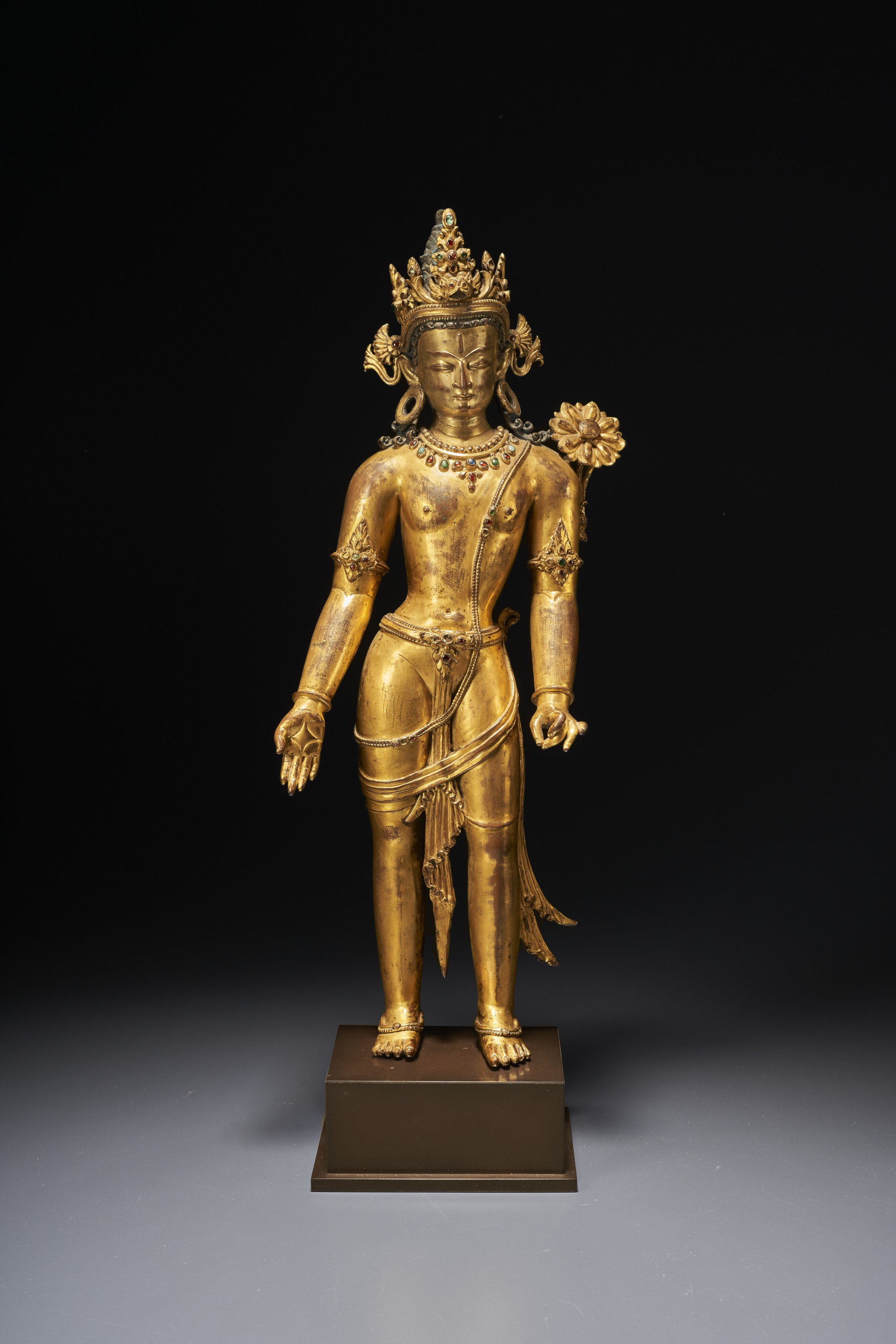 PROPERTY FROM A PRIVATE AMERICAN COLLECTION AN IMPORTANT GILT-COPPER FIGURE OF PADMAPANI LOKESHVARA NEPAL, 13TH CENTURY $2,000,000 - 3,000,000