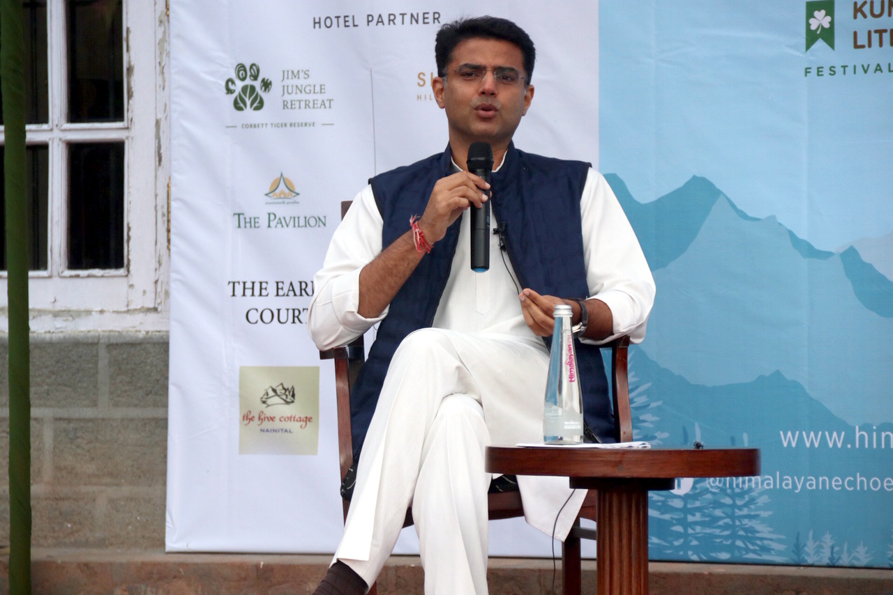  Nainital: Rajasthan Deputy Chief Minister Sachin Pilot during the fourth edition of Himalayan Echoes: Kumaon Festival of Literature and Arts in Nainital on Oct 20, 2019. (Photo: IANS)