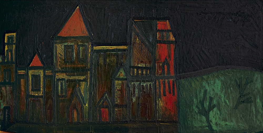Manor House, Oil on board