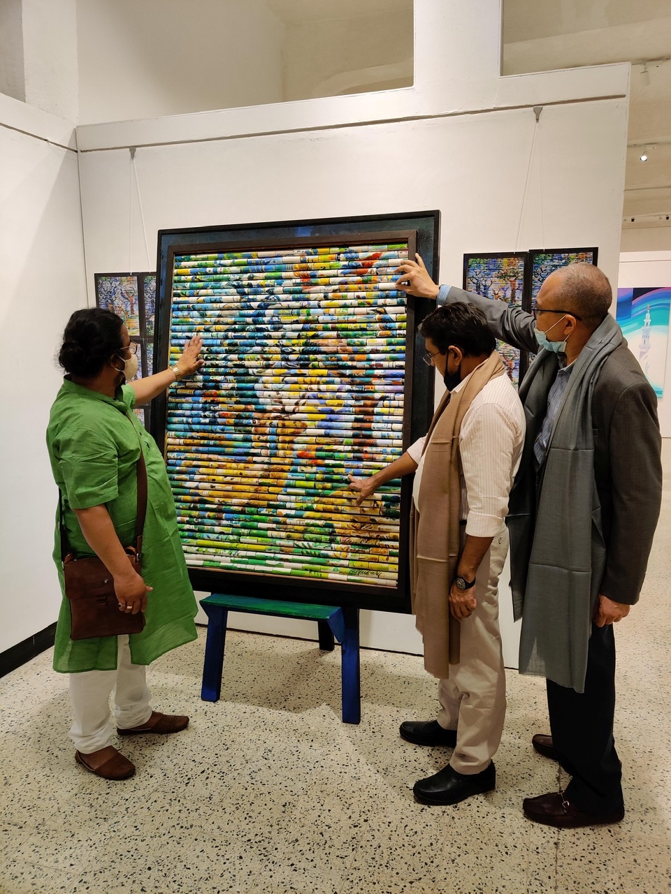 Jehangir Art Gallery opens with celebrated artist Bibhuti Adhikary's show, art installation ‘The Rolling Painting’, made with 594 PVC Pipes biggest attraction for Mumbaikars