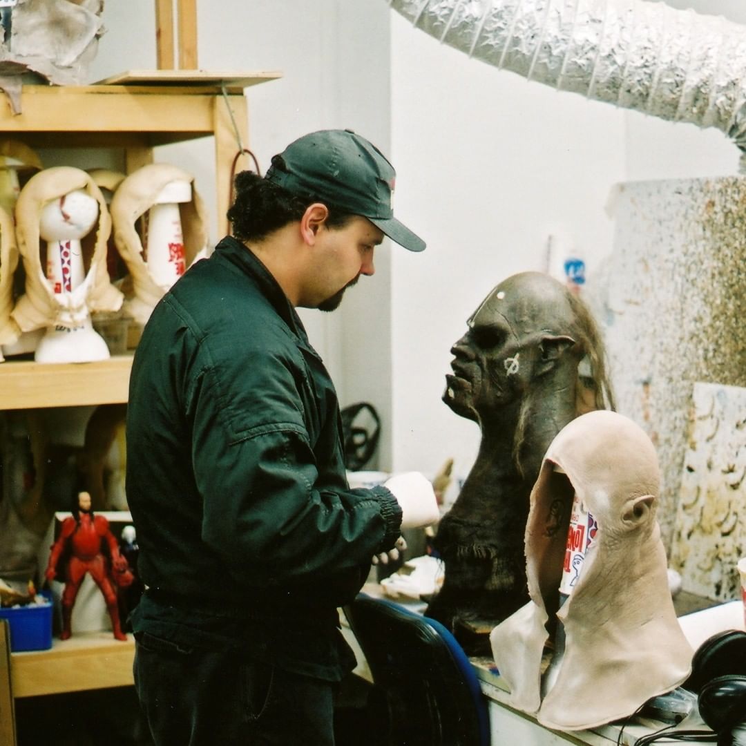 Carlos Slater works on foam-latex Uruk-hai prosthetic appliances. PC: WētāWorkshop