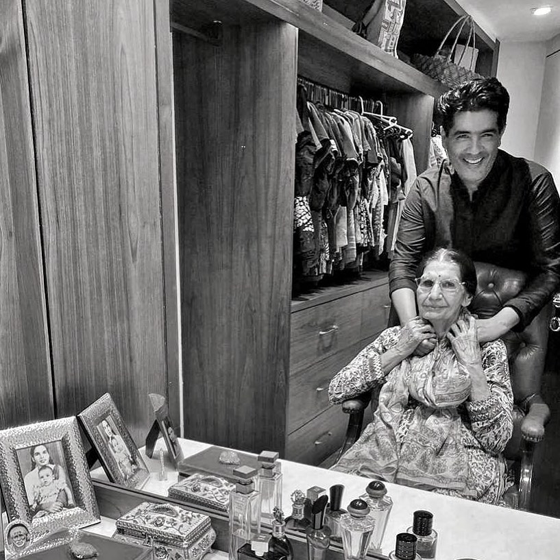 Manish Malhotra with his mother (Pic credit: Instagram/manishmalhotra05)