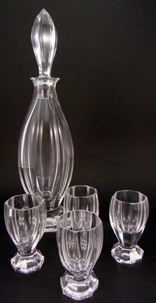 A long neck Faberge decanter