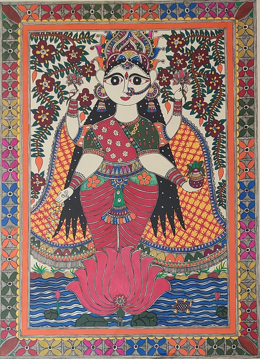 Annu Kumari, Untitled, Ink _ Organic Paint on Handmade Paper, 30x22 Inches