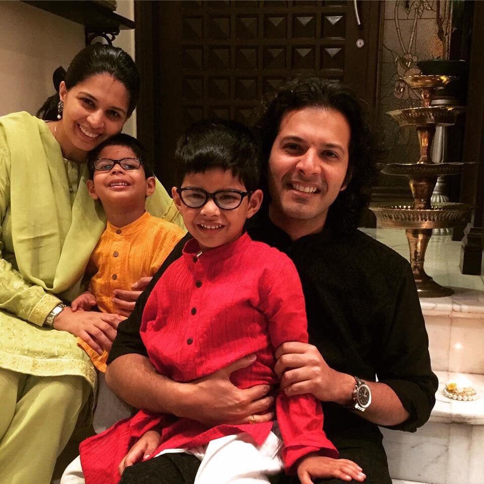 Ayaan seen with his two sons and wife Neema