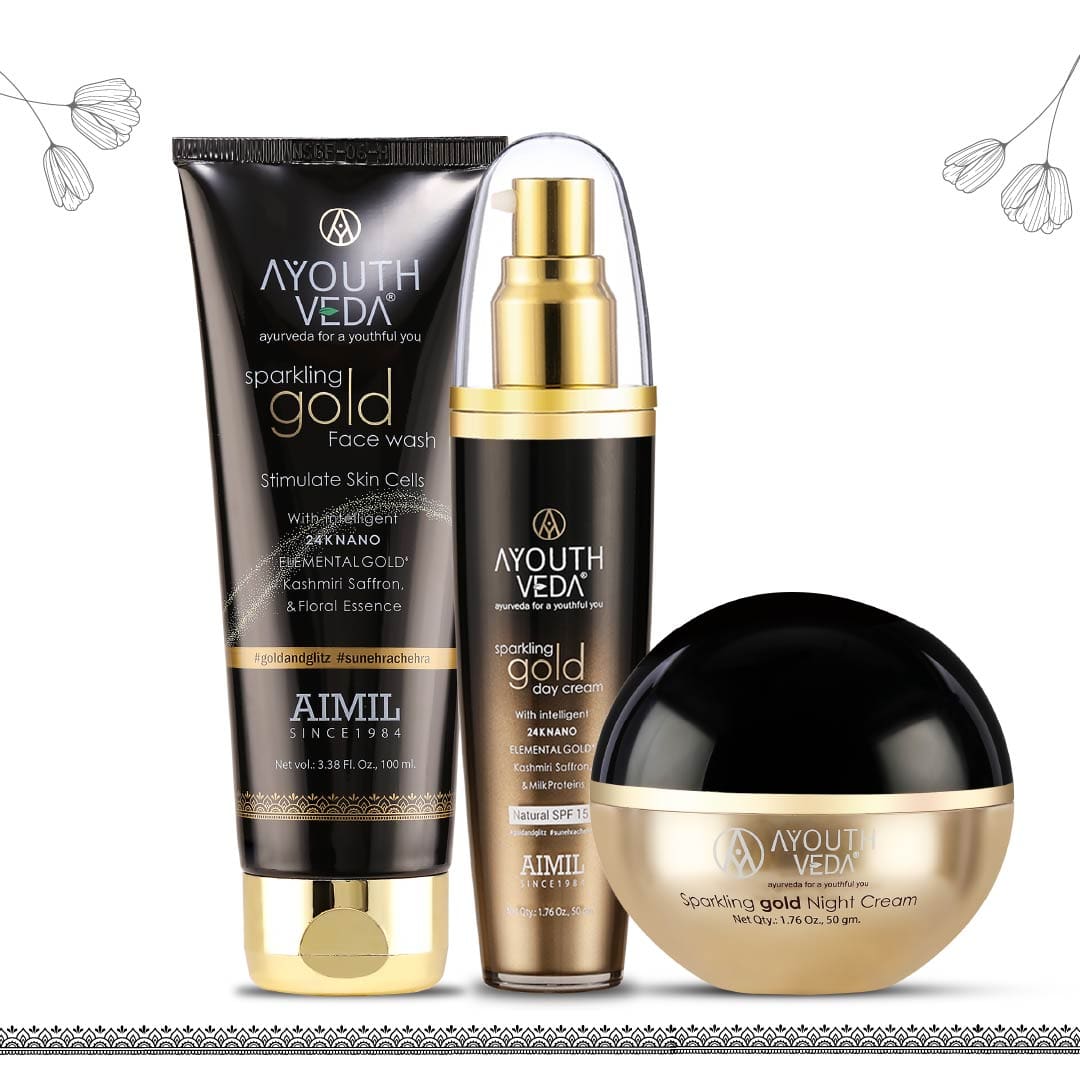  Ayouthveda Sparkling Gold Day & Night Face Care Kit
