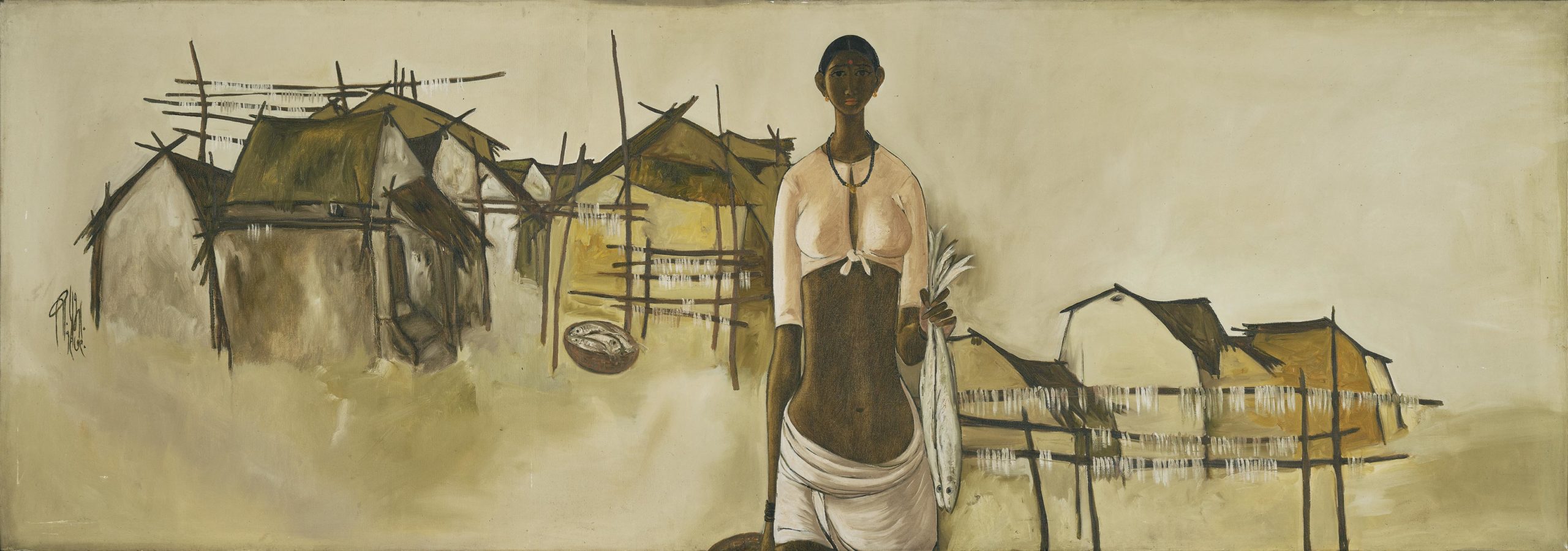 B.Prabha. Fisherwoman 1979. Courtesy of Dhoomimal Gallery scaled