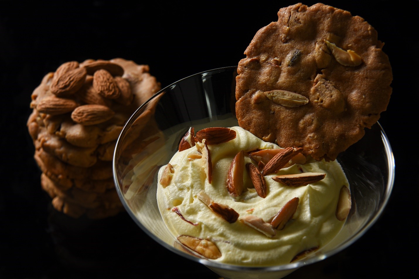 Badam milk mousse, almond biscotti picture