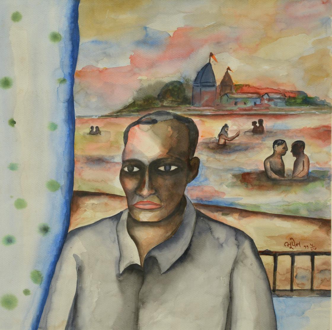 Bhupen Khakhar, Untitled, Watercolour on paper, 22x22inches, 1995