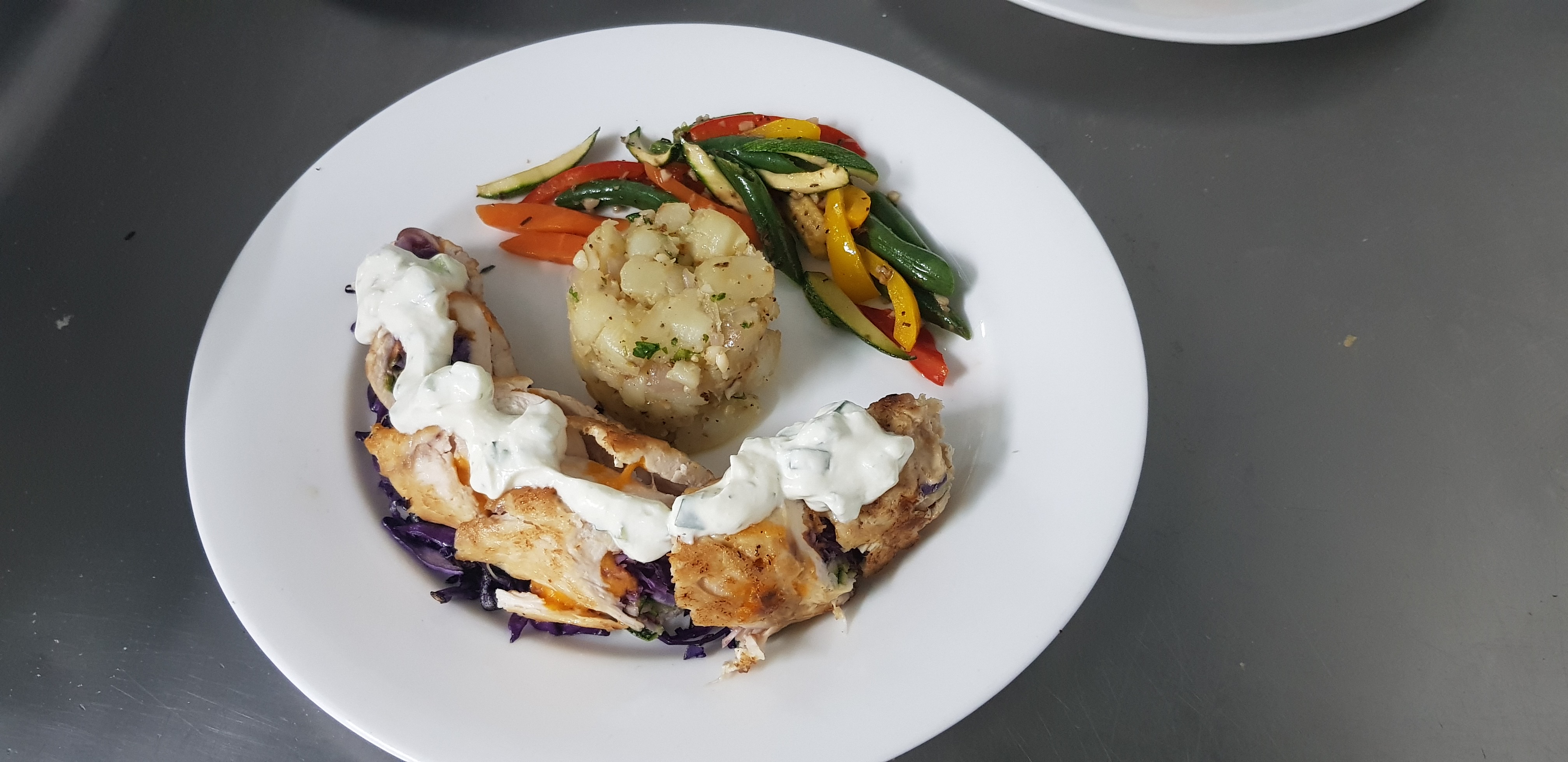 German Chicken Roulade with Cucumber Dil Lemon Sauce by Chef Som, Executive chef, Smaaash Punjab & Hyderabad.