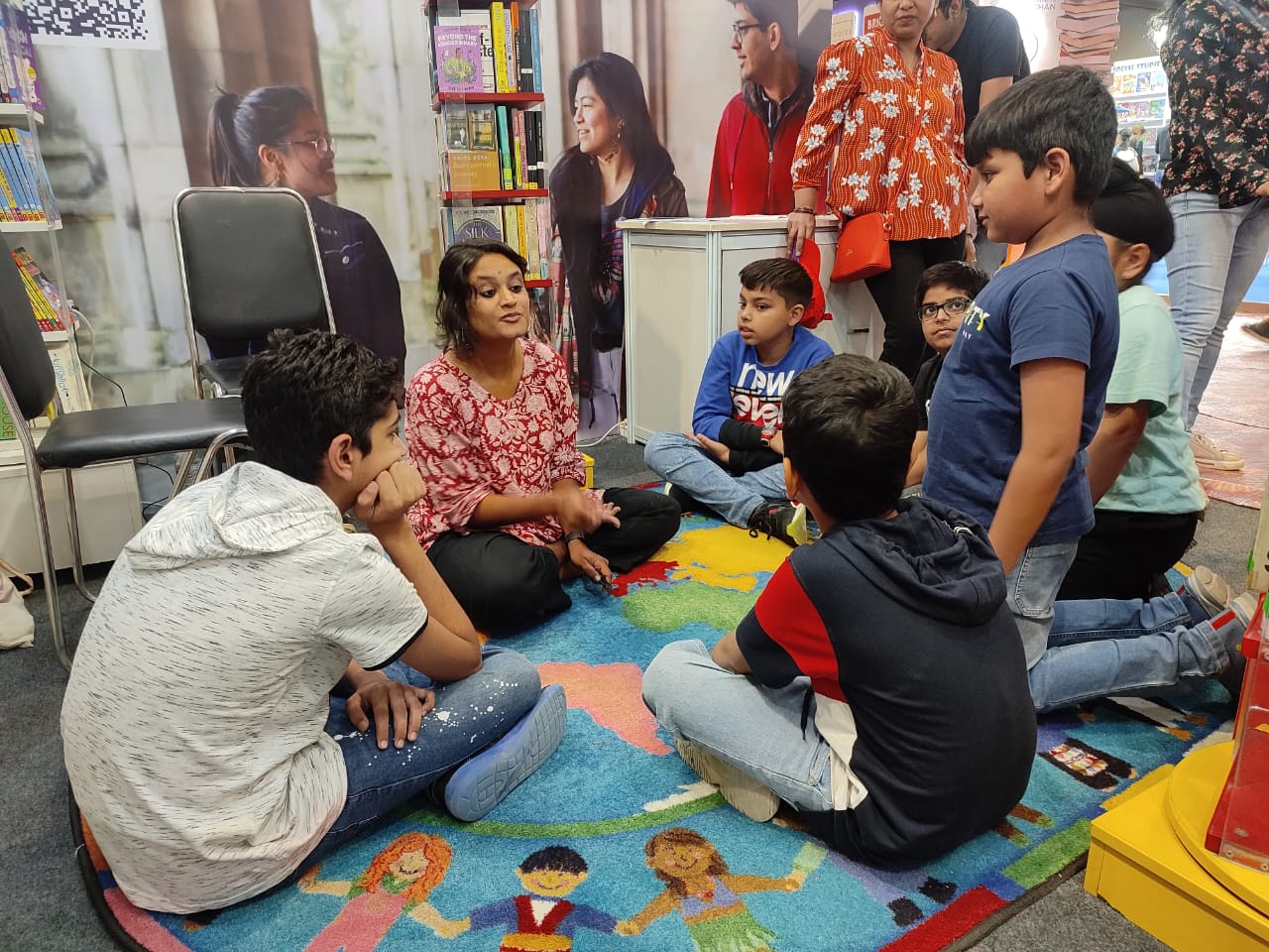 Children enjoying their session at the British Council's pavilion_New Delhi World Book Fair 2023