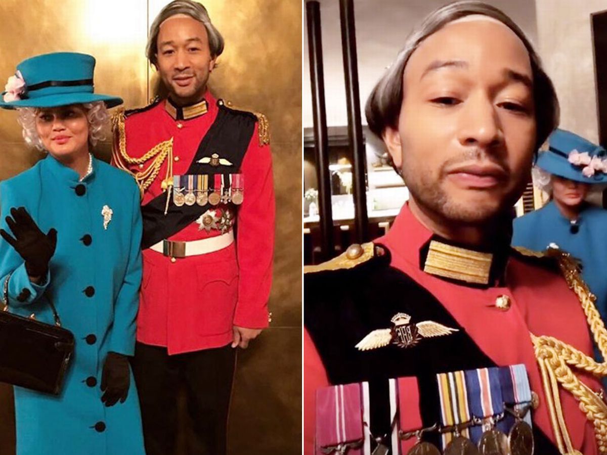 Chrissy Teigen and John Legend bring their witty sense of humour to every party, especially dressed s the royals of England