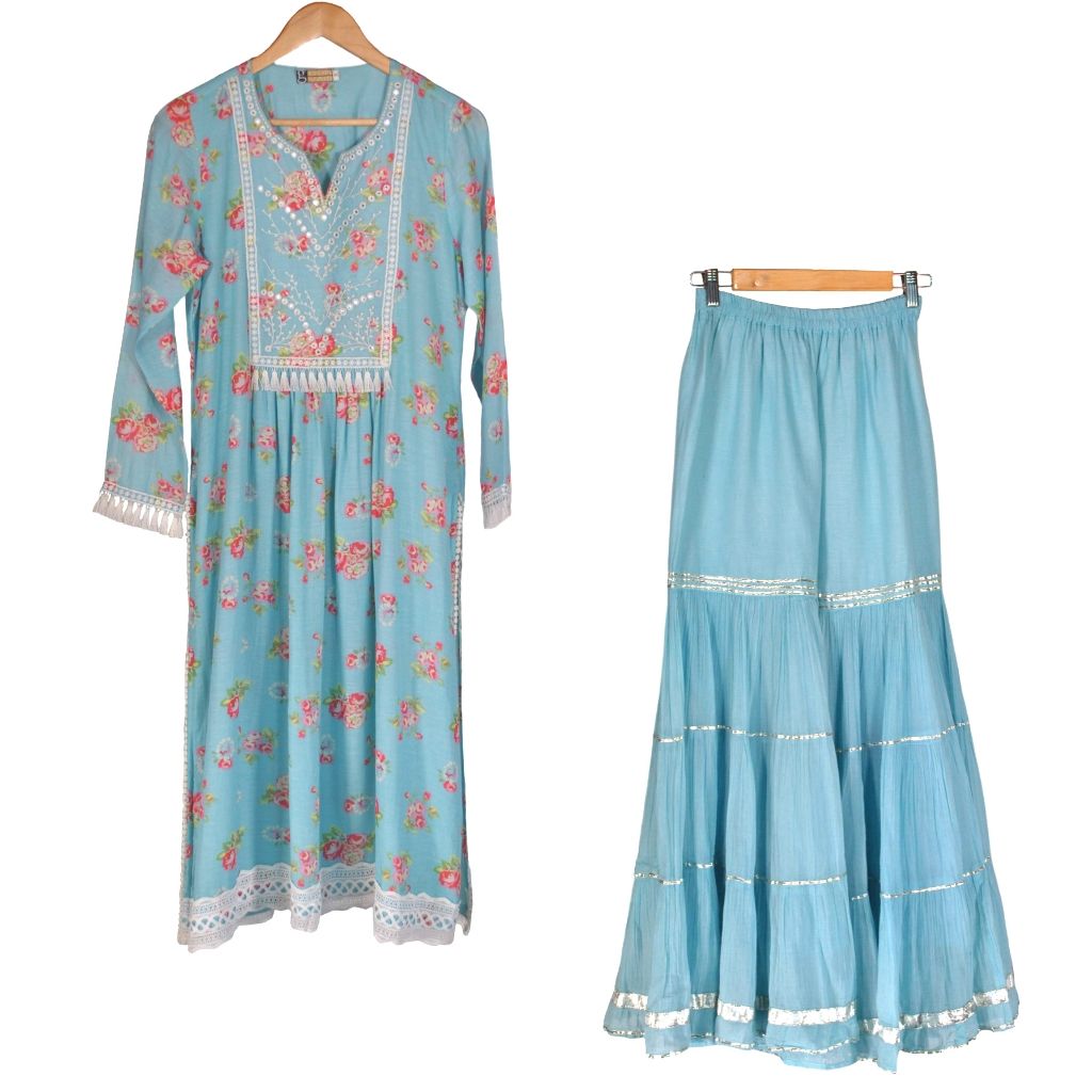 Designer Bundi And Gota Lace Sharara Set - Alia Bhatt