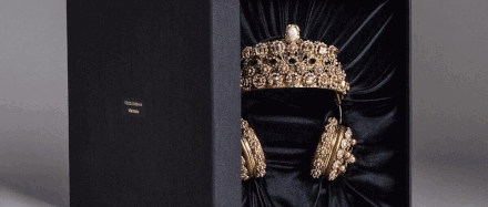 Dolce & Gabbana's "Napa Leather Rhinestone Headphones With Crown