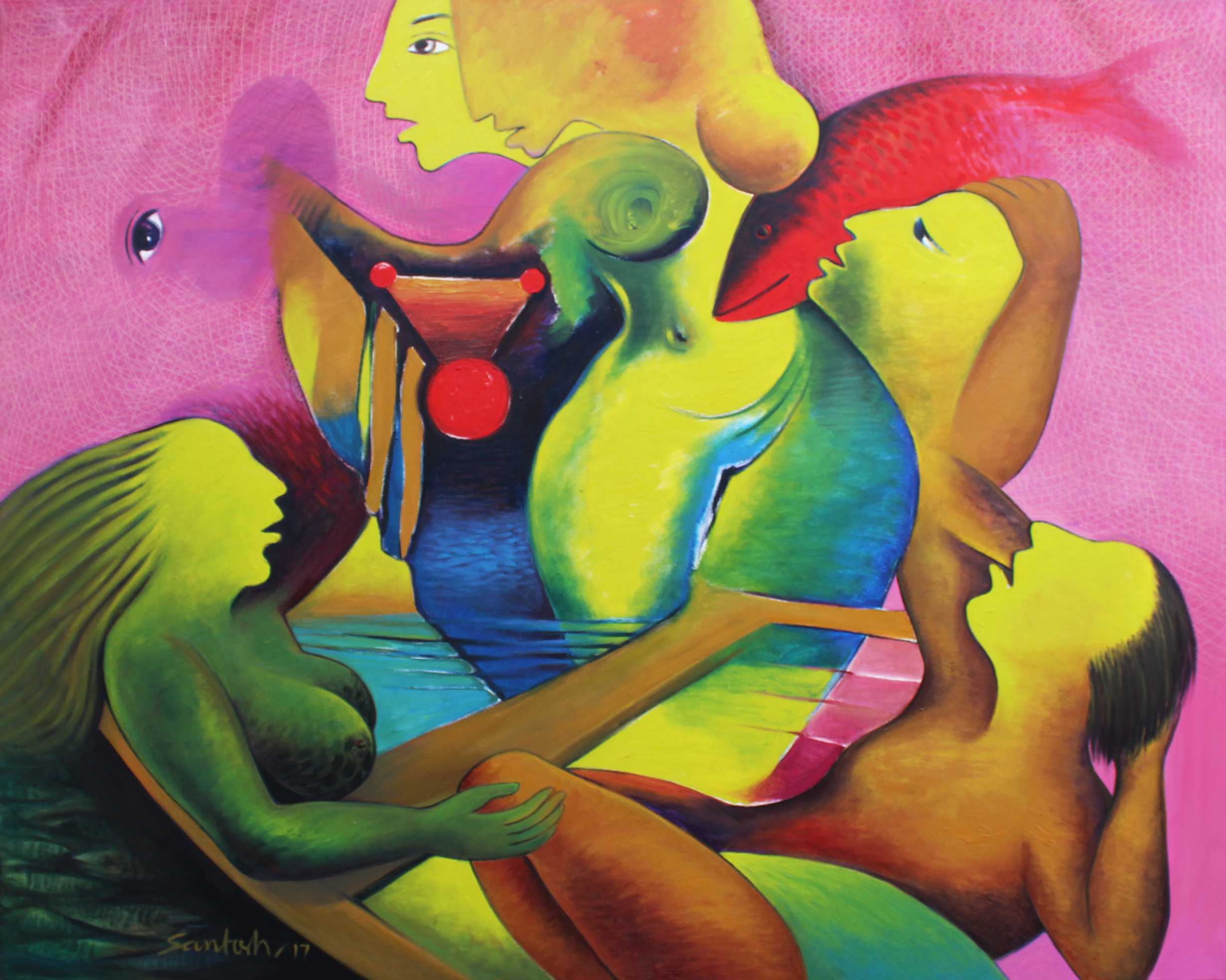 Gajgamini by Santosh Kumar Sahni, Source: Jehangir Art Gallery