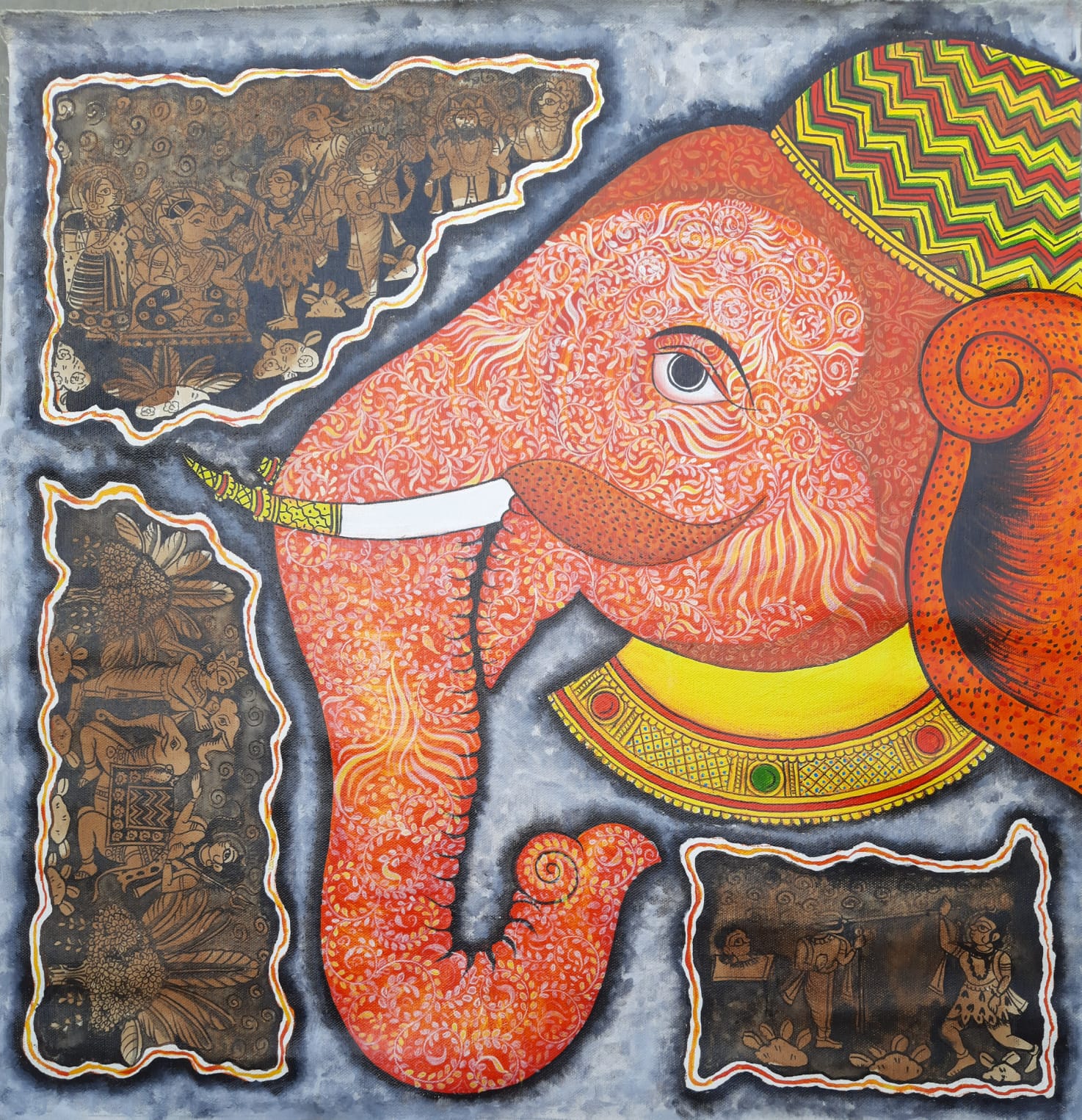 Ganesha by Abhishek Joshi - Phad artform