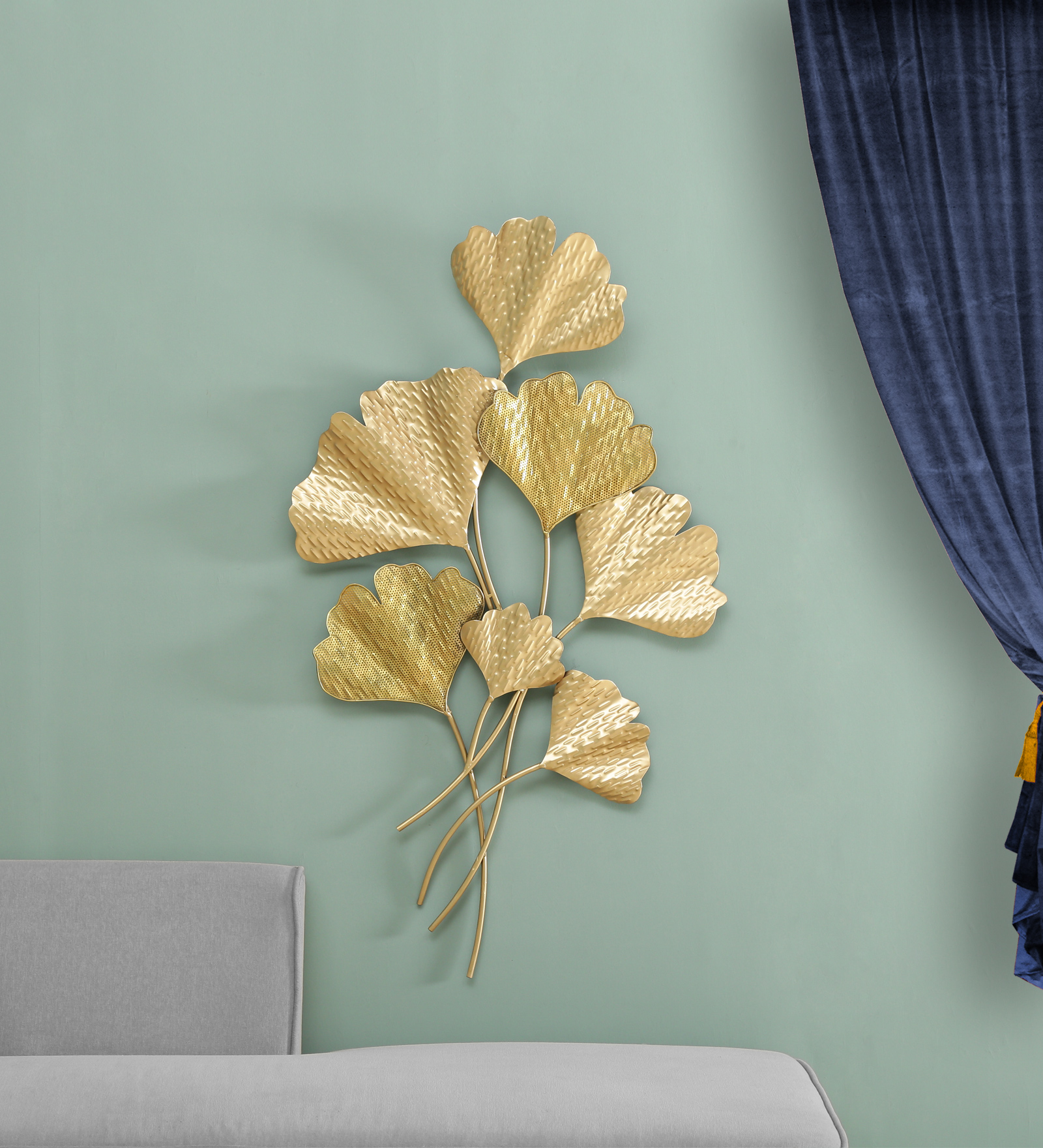 Gold Iron Anam Leaf Wall Decorative.