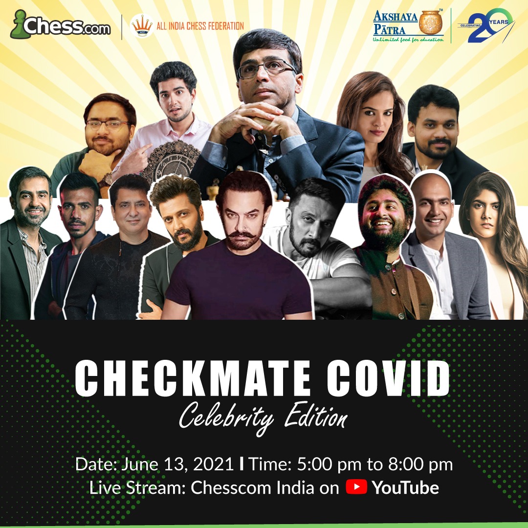 ‘Checkmate COVID – Celebrity Edition’ to See Viswanathan Anand Face-off Against Renowned Celebrities and Businesspersons to Support Akshaya Patra’s Food Relief Efforts
