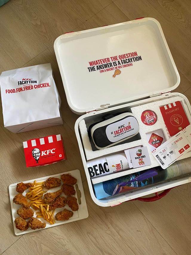 KFC Facaytion kit + food from international destinations