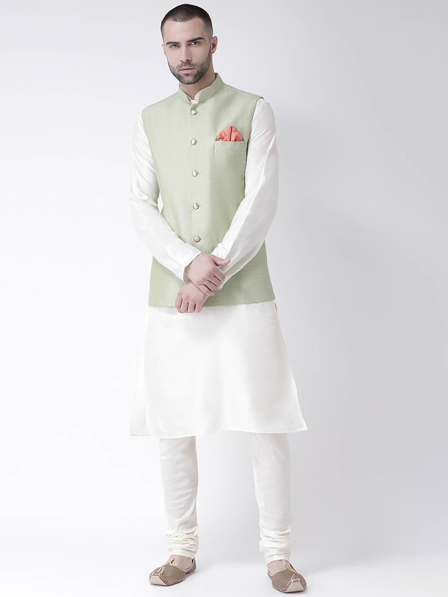 Kurta and Churidaar with Nehru Jacket by KIsah available on Nykaa Fashion