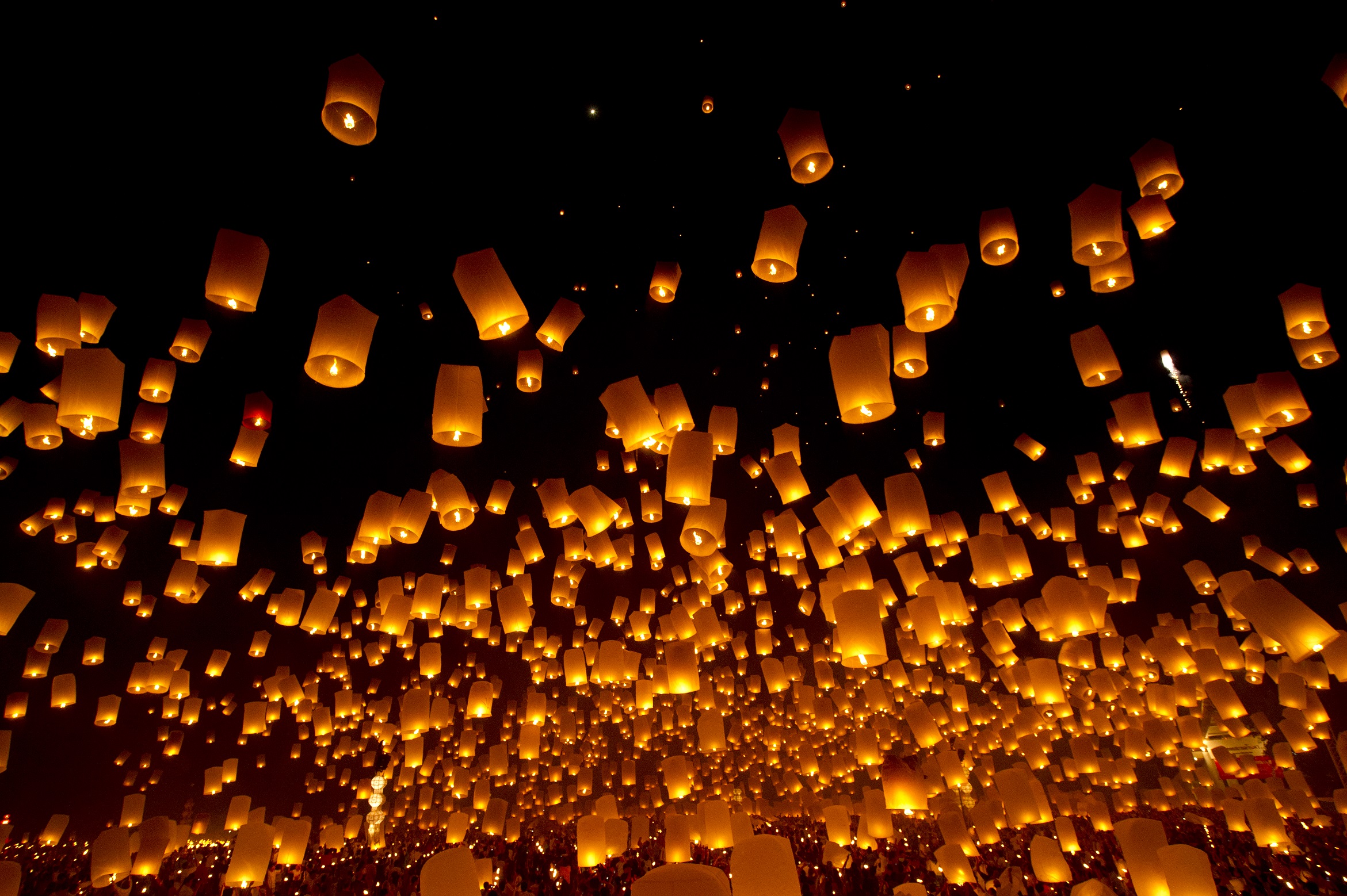 Celebration of Lantern Festival in Thailand.