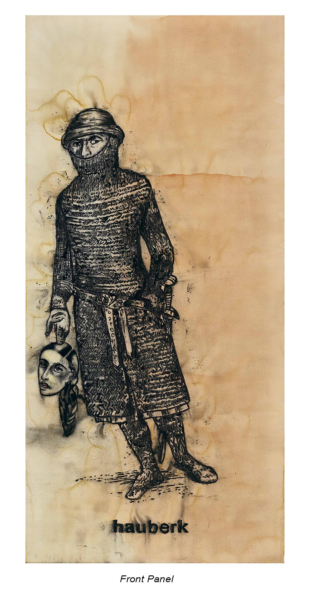 Lot 8 - Anju Dodiya, Hauberk (Double - Panelled Painting),  b) watercolour and charcoal on paper, 2007, Estimate - INR  10,00,000 - 15,00,000