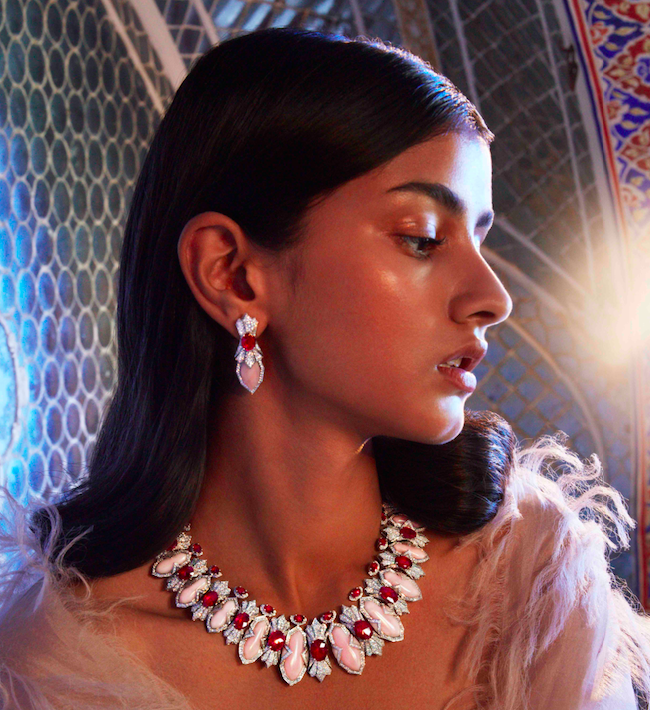 Lotus Samsaara Necklace and earrings by Ananya Malhotra 