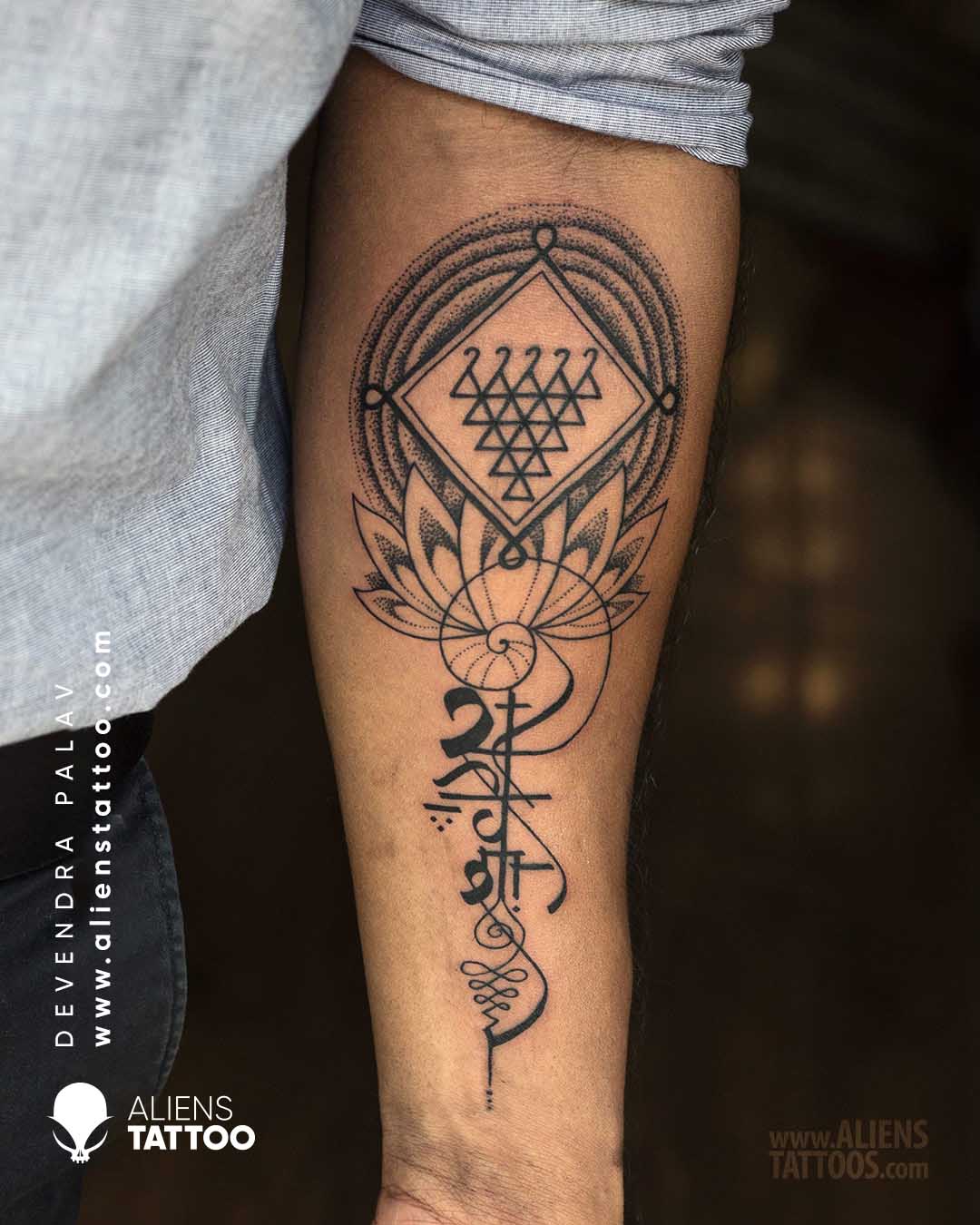 Trishul & Peacock Tattoo - Ace Tattooz