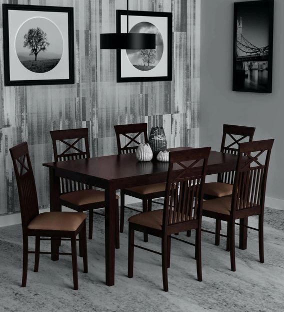  Momoko 6 Seater Dining Set In Wenge Finish by Pepperfry