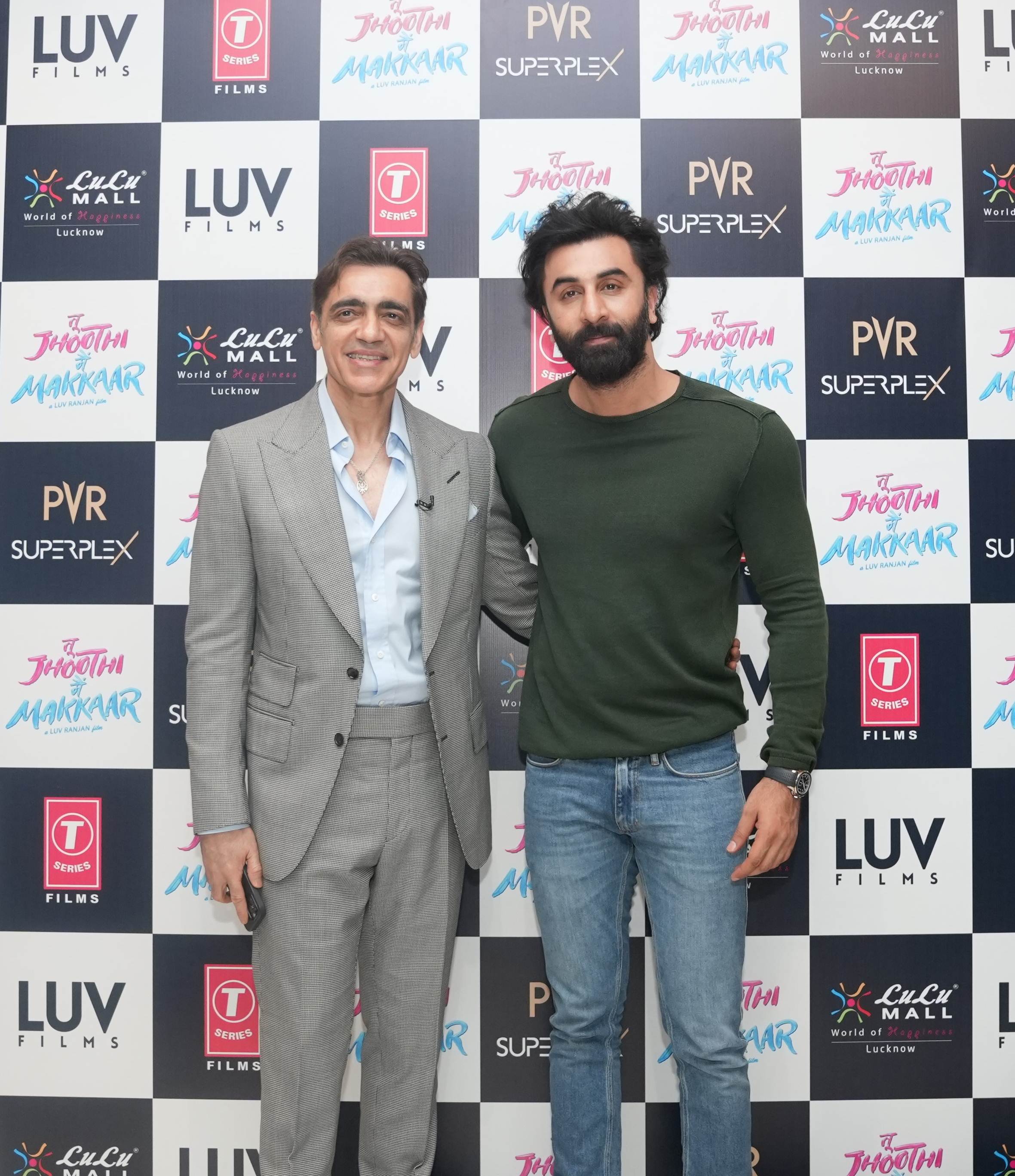 Ajay Bijli, Managing Director, PVR Limited with Bollywood Superstar Ranbir Kapoor at the launch of PVR Superplex in LuLu Mall, Lucknow