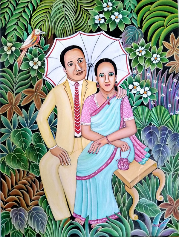 Nayanaa Kanodia- The Parasol ( 48 x 36 inches, Oil on Canvas) 
