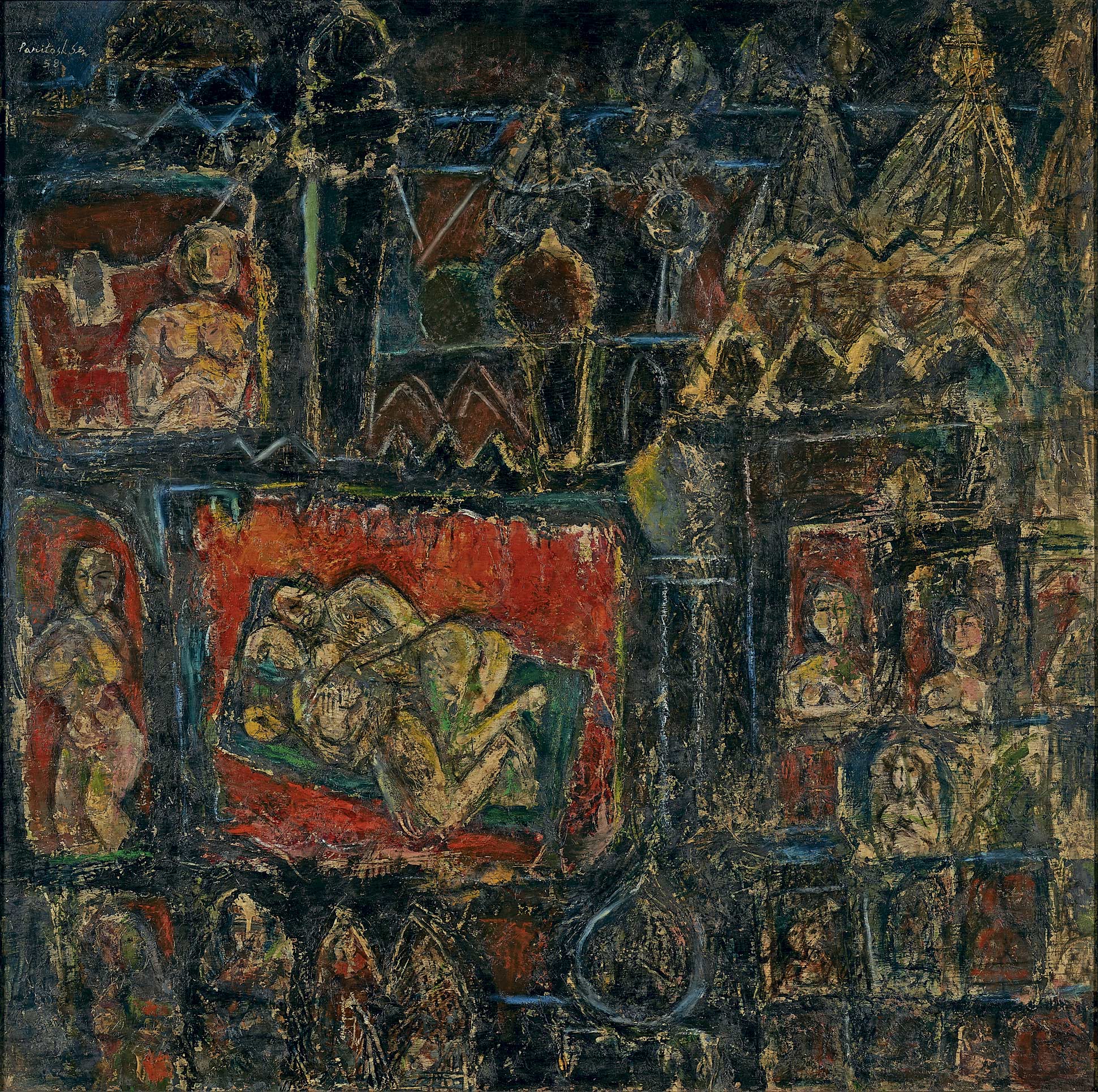  Paritosh Sen, House of Banaras, a rare work from the artist’s oeuvre from 1958, achieved an unparalleled world record price for the artist at INR 62,29,948 (US$ 87,745)