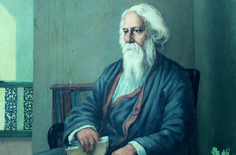 Portrait of Rabindranath Tagore photographed during Bengali Wikipedia, 10th Anniversary Celebration, Jadavpur University Campus