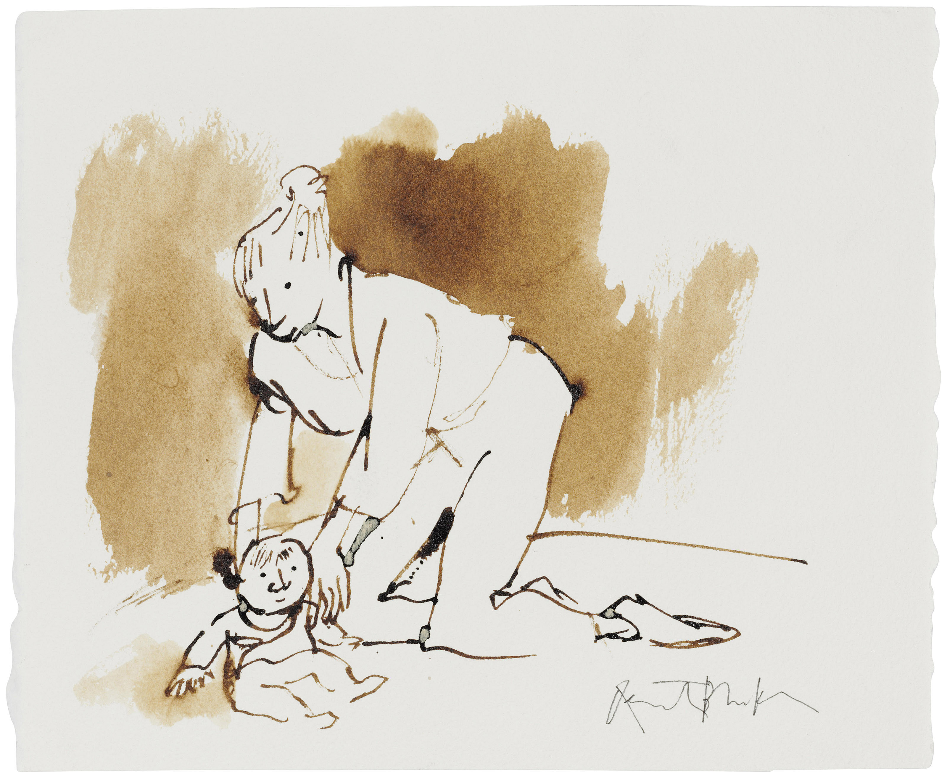 Quentin Blake (b.1932) Mother And Baby