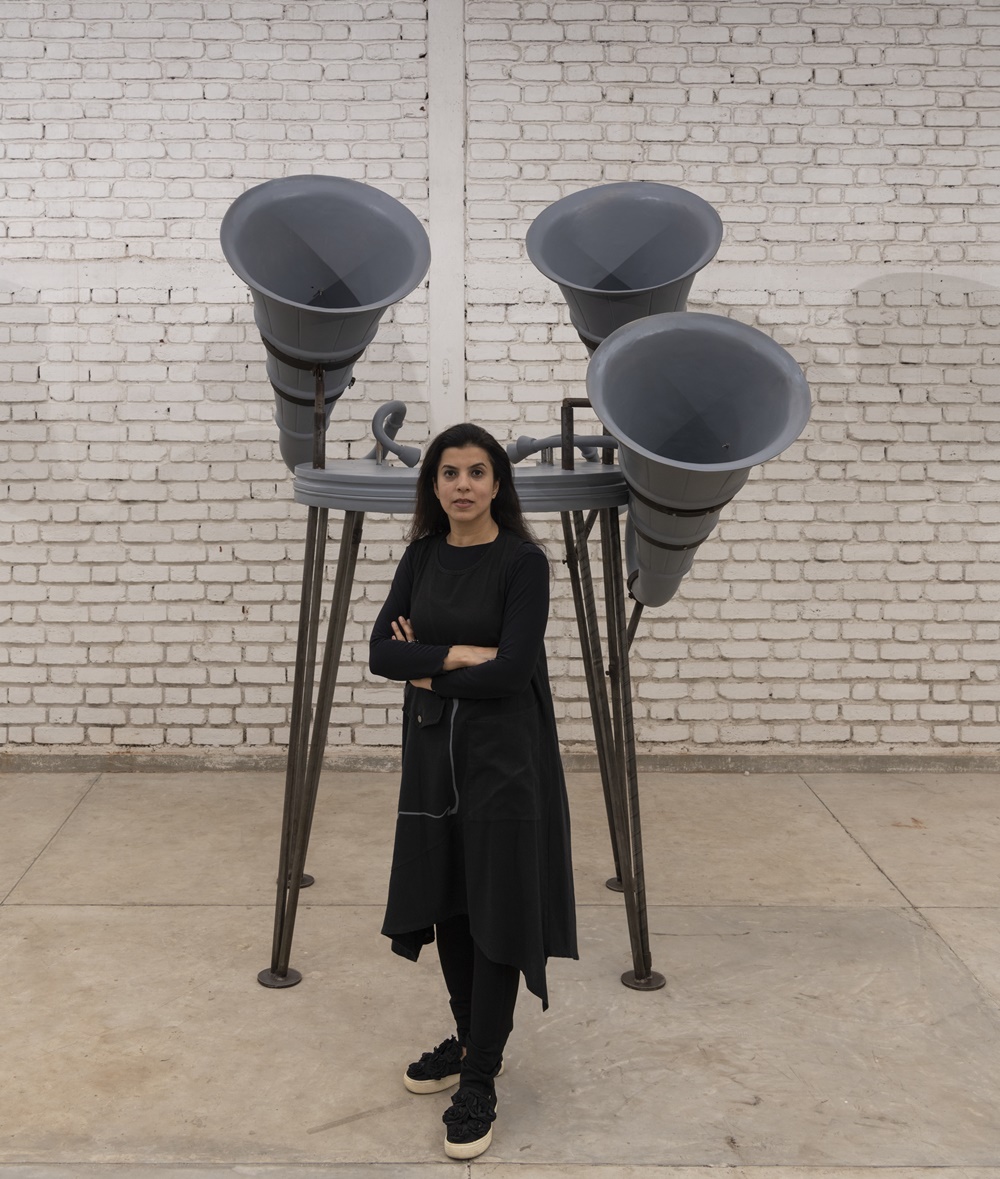 Reena Kallat - With Her Sculpture - Solo Show Blind Spots