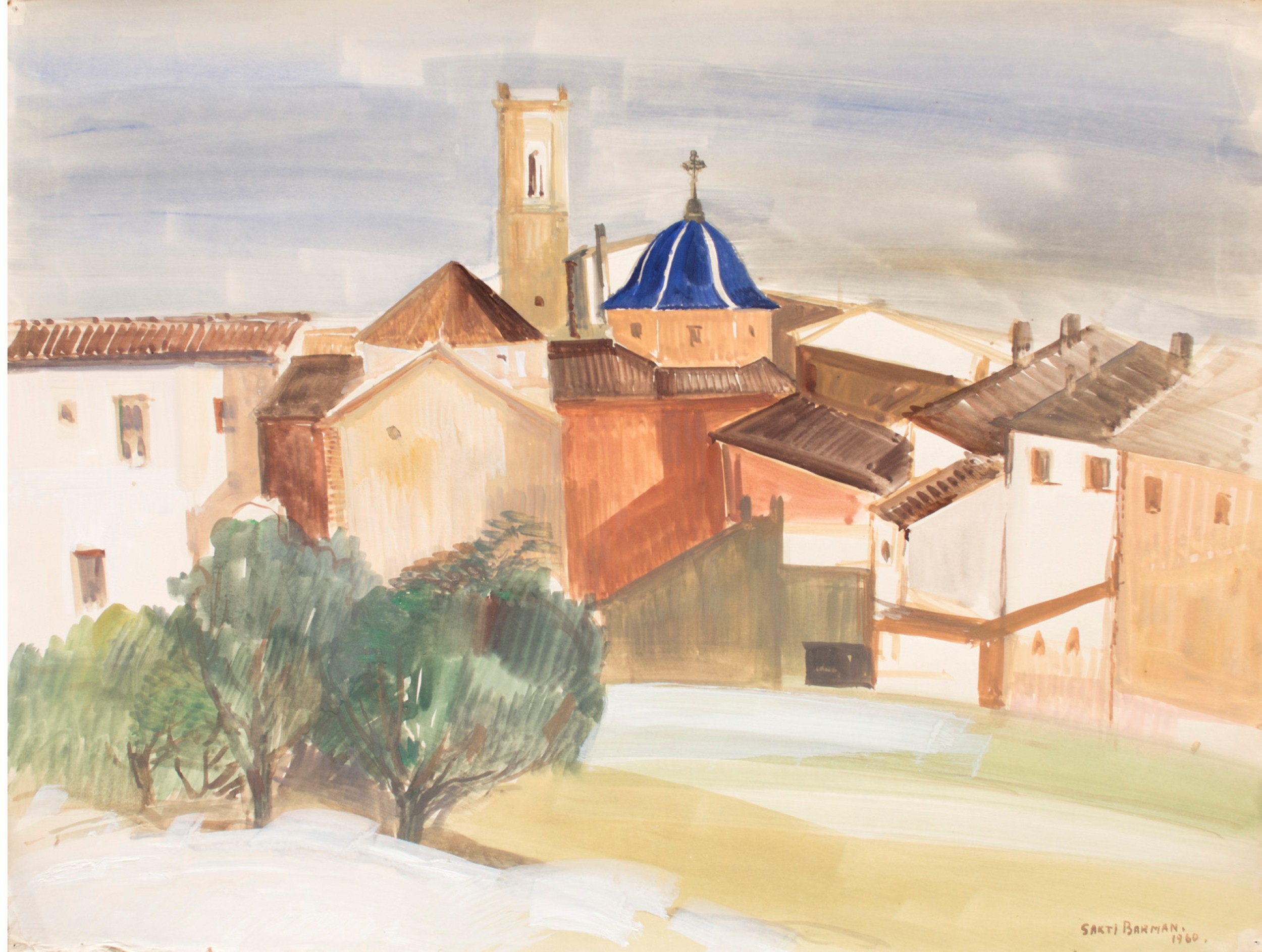 Sakti Burman, Watercolur on Paper, 50 x 65 Cms, 1960 copy (Custom)