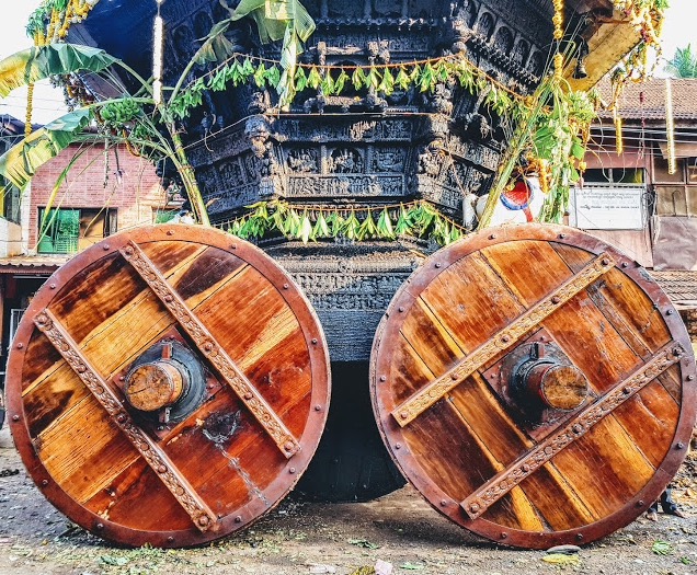 The cart being readied for Shivaratri