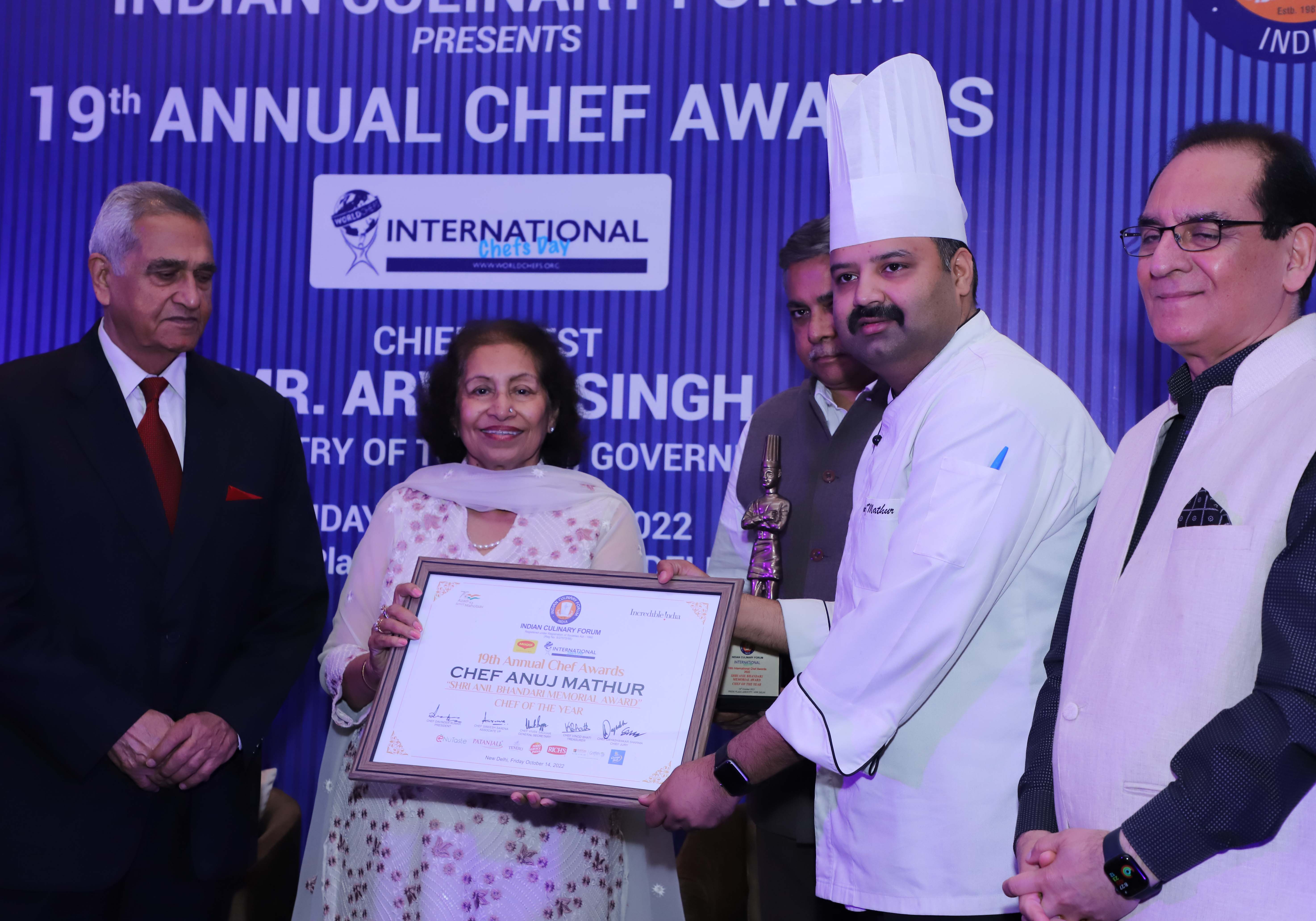 Winner of Chef of the Year chef Anuj Mathur